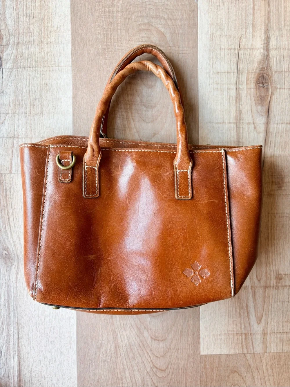 Patricia Nash Women’s Tan Leather Tote Bag Crossbody with Detachable Strap